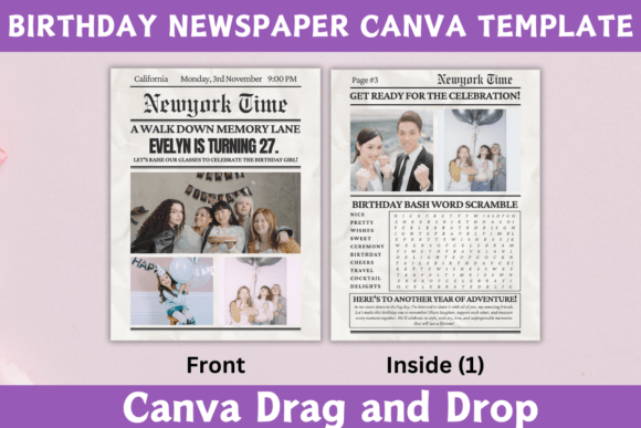 Birthday Newspaper Editable Template – Customizable Design for Memorable Celebrations