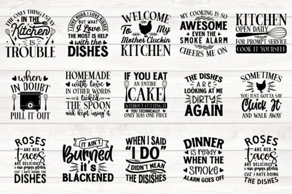 Funny Dish Towels SVG Bundle – Humorous Designs for Kitchen Decor