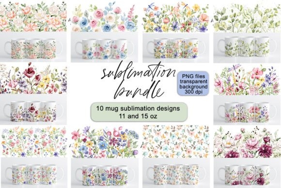 Mug Sublimation Bundle – 10 Designs PNG for Custom Mugs and Gifts