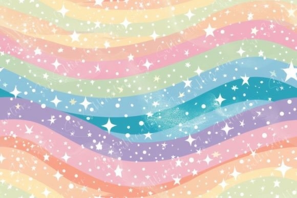 Rainbow Pastel Color Wave with Star – Soft, Dreamy Design for Creative Projects