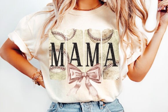 Retro Baseball Mama Coquette PNG – Stylish Design for Sports Moms