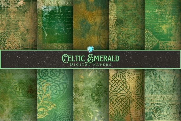 Celtic Emeralds Digital Papers | Elegant & Vibrant Designs for Crafts