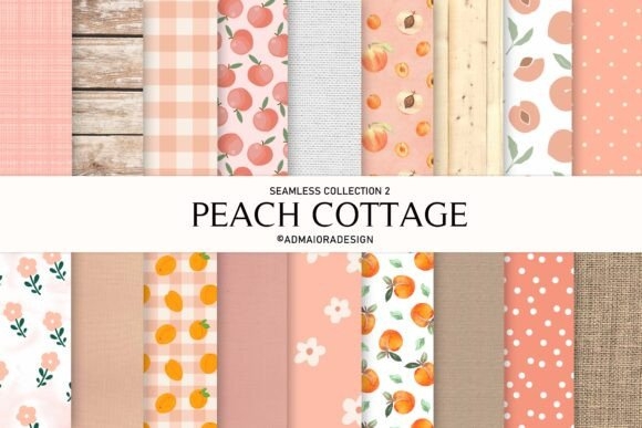 Cottage Chic Peach Digital Paper | Soft & Elegant Designs for Crafts