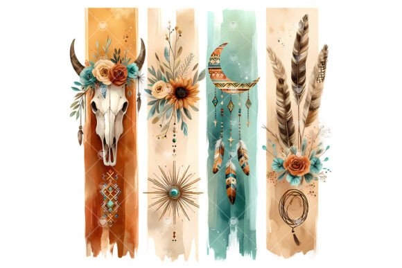 Cow Skull Boho Western Floral Desert PNG | Unique & Stylish Design for Crafts