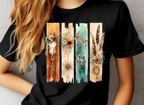 Cow Skull Boho Western Floral Desert PNG | Unique & Stylish Design for Crafts