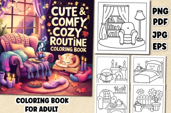 Cute & Comfy Cozy Routine Coloring Book | Relaxing & Fun Designs for All Ages