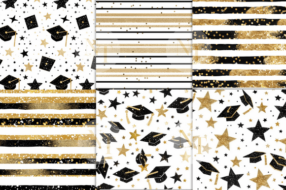 Graduation Digital Paper | Fun & Festive Designs for Graduation Crafts