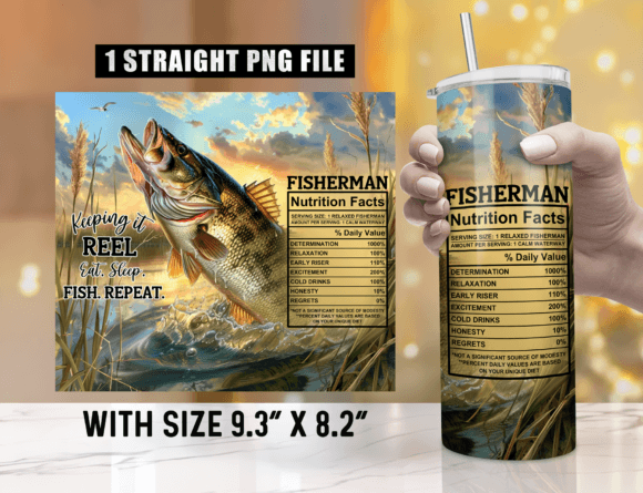 Hunting Fishing Tumbler Wrap Sublimation | Outdoor Adventure Design for Tumblers