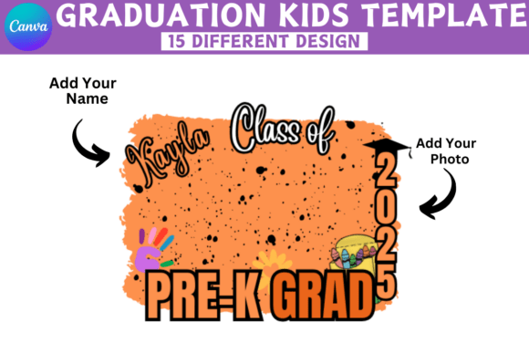 Kids Graduation Canva Editable Template | Fun & Customizable Design for Graduation