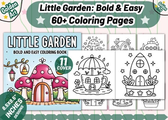 Little Garden Bold Easy Coloring Pages | Fun & Relaxing Designs for All Ages