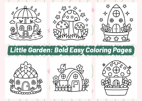 Little Garden Bold Easy Coloring Pages | Fun & Relaxing Designs for All Ages