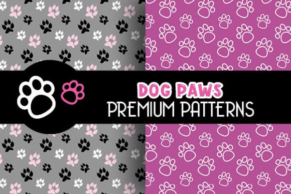 Pink Dog Paws Digital Papers Patterns | Cute & Fun Designs for Pet Lovers