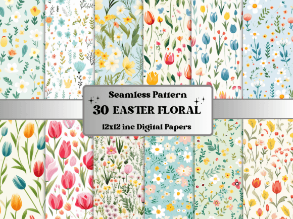 Seamless Easter Floral Pattern Paper | Beautiful & Vibrant Designs for Crafts