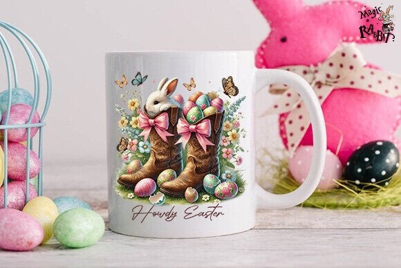 Western Easter Bunny PNG | Howdy Easter Design for Fun Easter Projects