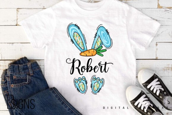 Kids Easter Monogram Bunny Sublimation