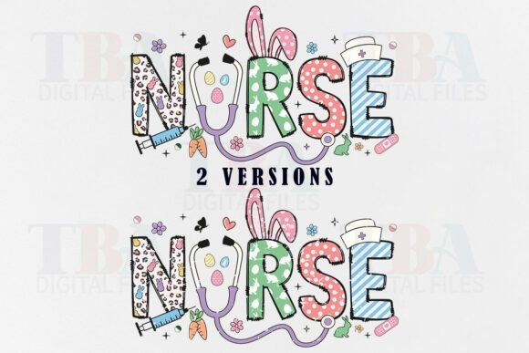 Nurse Easter PNG Bunny Letters Doodle