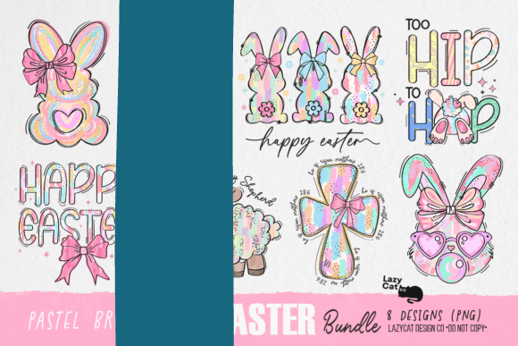 Pastel Brushstroke Easter PNG Bundle