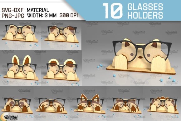 Animal Glasses Holders Laser Cut Bundle – Unique and Customizable Designs