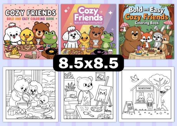 Cozy Friends Bold and Easy Coloring Book – Fun and Relaxing Designs for All Ages