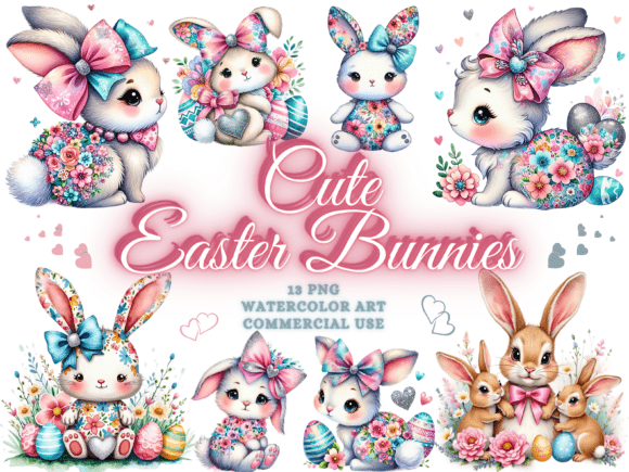 Cute Easter Bunny PNG – Cute Rabbit PNG for Easter Crafts and DIY Projects