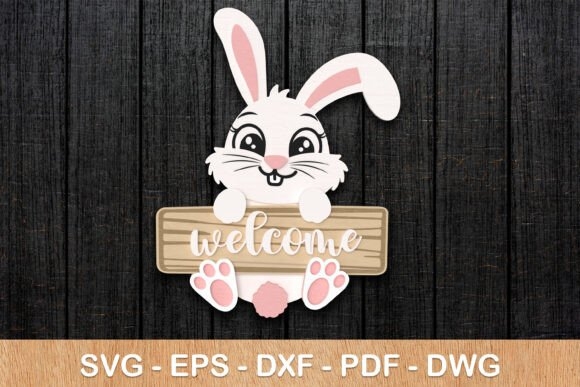 Easter Bunny Sign Laser Cut Bundle – Customizable Designs for Easter Crafts