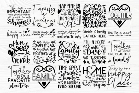 Family Quotes SVG Bundle – Farmhouse Sign Designs for DIY Home Decor