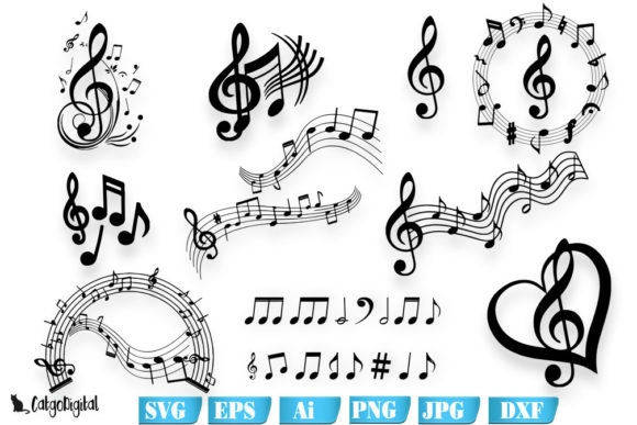 Music Notes Silhouettes SVG Files – Creative Designs for Music-Themed DIY Projects