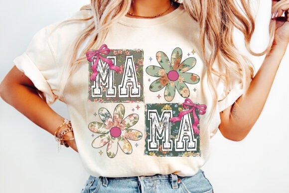 Retro Mama PNG – Floral Mama PNG for Custom Gifts and DIY Projects