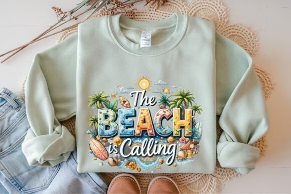 Summer Beach Clipart T-Shirt Design – Fun and Vibrant Graphics for Custom Apparel