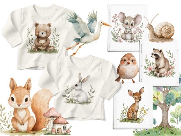 Adorable Cute Fairy Woodland Animals Png