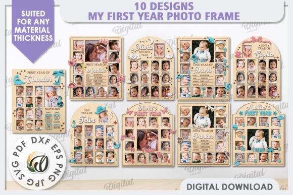 Baby Photo Frames Laser Cut Bundle