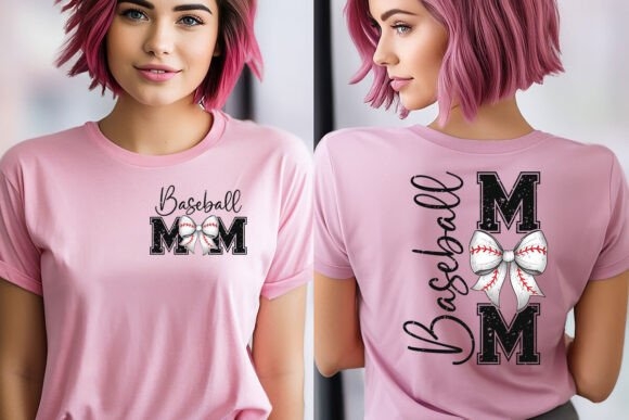 Baseball Mom Coquette Bow PNG Retro Mama