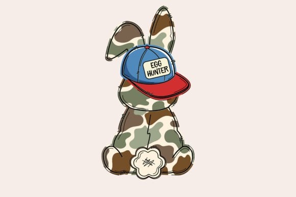 Boy Easter Bunny PNG, Camo Bunny PNG