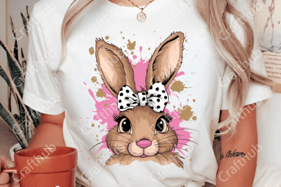 Bunny Coquette Bow PNG, Easter PNG