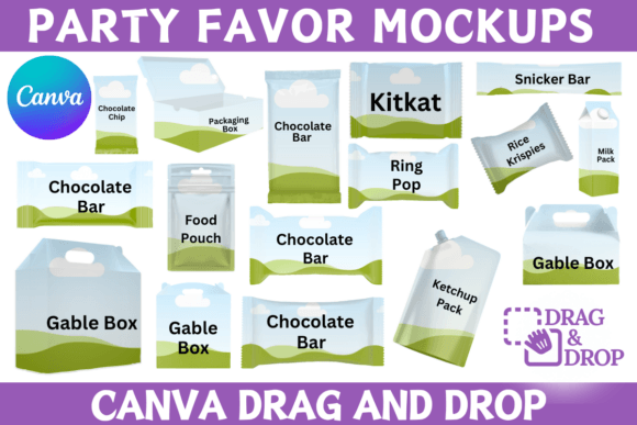 Party Favor Canva Editable Template PNG